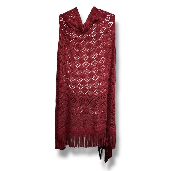 Maurices Womens Long Open Front Sleeveless Crochet Cardigan Duster Fringe Boho - Picture 3 of 6